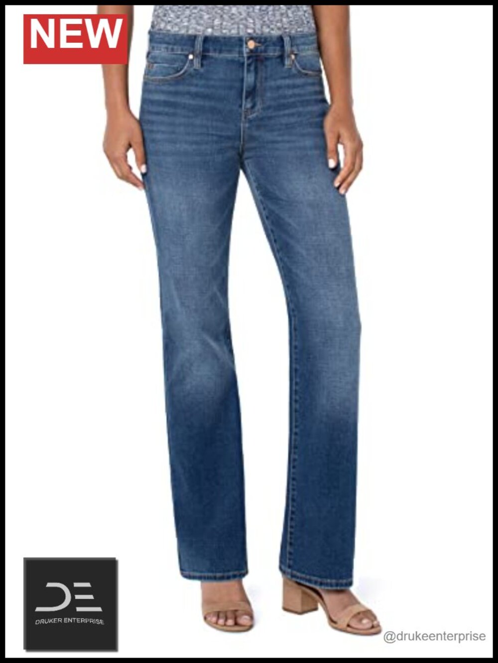 Lucy Bootcut Jeans Mid Rise Stretch Cotton Spandex Flared Denim